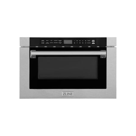 ZLINE 24" Built-in Microwave Drawer with a Traditional Handle in DuraSnow Stainless Steel