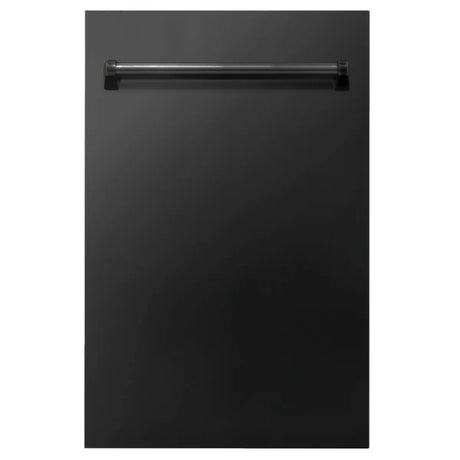ZLINE 18" Built-in Dishwasher with Traditional Style Handle in Black Stainless Steel
