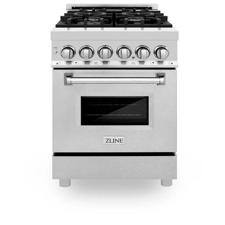 ZLINE 24" 2.8 cu. ft. Dual Fuel Range with Gas Stove and Electric Oven in DuraSnow Stainless Steel