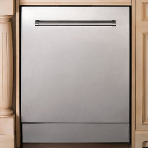 ZLINE 24" Top Control Built-In Dishwasher with Satin Stainless Steel Panel and Stainless Steel Tub with Traditional Style Handle, 52dBa, DW-SN-H-24