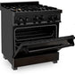 ZLINE 30 in. Kitchen Appliance Package with Black Stainless Steel Gas Range, Range Hood, Microwave Drawer and Dishwasher, 4KP-SGRBRH30-MWDW