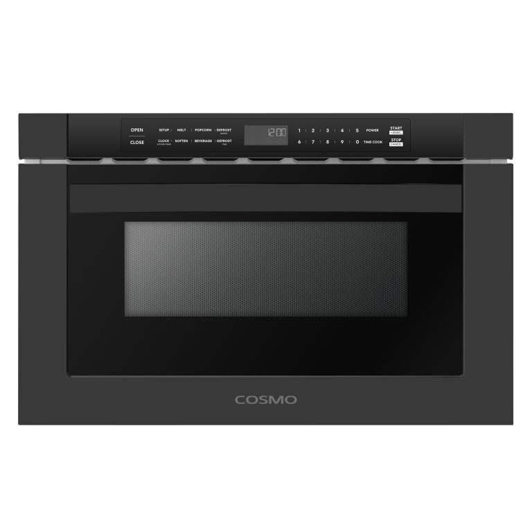 Cosmo Haven 24" 1.2 cu. ft. Built-in Microwave Drawer, 1000W, Touch Controls, Defrosting Rack in Matte Black, COS-12MWDBK