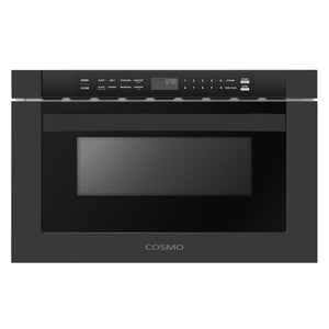 Cosmo Haven 24" 1.2 cu. ft. Built-in Microwave Drawer, 1000W, Touch Controls, Defrosting Rack in Matte Black, COS-12MWDBK