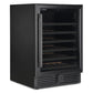 Cosmo Lumin 24" 52-Bottle Single Zone Compressor Wine Cooler, LED Lighting in Matte Black, COS-24BIWCS-BK