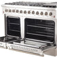 FORNO Appliance Package - 48" Dual Fuel Range, 48" Range Hood, 48" Refrigerator, AP-FFSGS6156-48-10