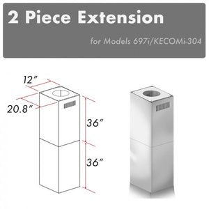 ZLINE 2 Piece Outdoor Chimney Extension for 12ft Ceiling (2PCEXT-697i/KECOMi-304)