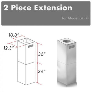 ZLINE 2 Piece Chimney Extension for 10ft-12ft Ceiling (2PCEXT-GL14i)