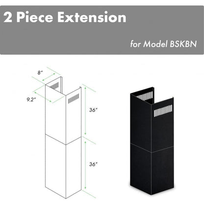 ZLINE 2-36 in. Chimney Extensions for 10 ft. to 12 ft. Ceilings in Black Stainless (2PCEXT-BSKBN)