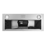 Cosmo 30" 380 CFM Ducted Insert Range Hood in Stainless Steel with Push Button Controls LED Lights and Permanent Filters