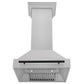 ZLINE Autograph 30" Satin Stainless Steel Wall Mount Range Hood with Matte Black Handle, 8654SNZ-30-MB