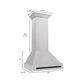 ZLINE Autograph 30" Satin Stainless Steel Wall Mount Range Hood with Matte Black Handle, 8654SNZ-30-MB