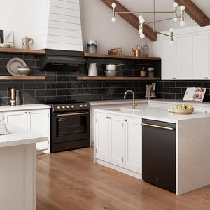 FORNO Espresso Package - 30" Induction Range, Range Hood, 36" Refrigerator with Ice Maker and Dishwasher in Black with Stainless Steel Handles