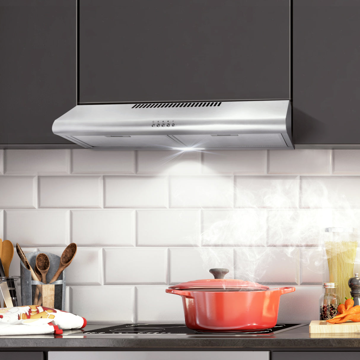 Cosmo 5MU30 30" Under Cabinet Range Hood in Stainless Steel