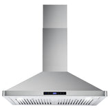 Cosmo 30" Ducted Wall MountRange Hood in Stainless Steel with Touch Controls, LED Lighting and Permanent Filters