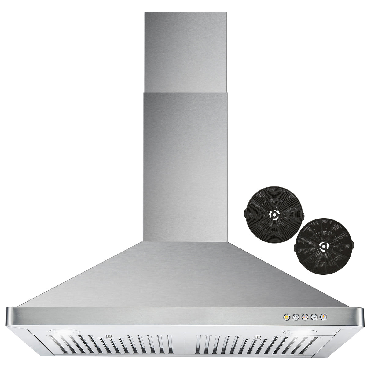 Cosmo 30" Ducted Wall Mount Range Hood in Stainless Steel with LED Lighting and Permanent Filters