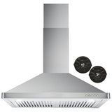 Cosmo 30" Ducted Wall Mount Range Hood in Stainless Steel with LED Lighting and Permanent Filters