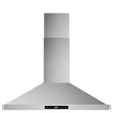 Cosmo 36" Ductless Wall Mount Range Hood in Stainless Steel with LED Lighting and Carbon Filter Kit for Recirculating