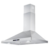 Cosmo 36" Ducted Wall Mount Range Hood in Stainless Steel with Touch Controls, LED Lighting and Permanent Filters