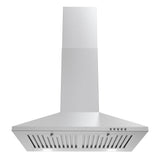 Cosmo 24" Ducted Wall Mount Range Hood in Stainless Steel with LED Lighting and Permanent Filters