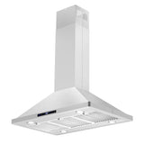 Cosmo 36" Ducted Island Range Hood with 380 CFM, 3-Speed Fan, Permanent Filters, LED Lights in Stainless Steel