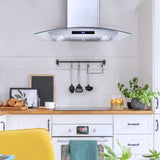 Cosmo 30" Ducted Wall Mount Range Hood in Stainless Steel with Touch Controls, LED Lighting and Permanent Filters