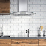 Cosmo 30" Ducted Wall Mount Range Hood in Stainless Steel with Touch Controls, LED Lighting and Permanent Filters