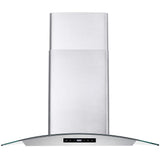 Cosmo 30" Ducted Wall Mount Range Hood in Stainless Steel with Touch Controls, LED Lighting and Permanent Filters