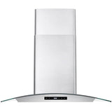 Cosmo 30" Ductless Wall Mount Range Hood in Stainless Steel with LED Lighting and Carbon Filter Kit for Recirculating