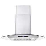 Cosmo 30" Ducted Wall Mount Range Hood in Stainless Steel with Touch Controls, LED Lighting and Permanent Filters