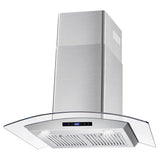 Cosmo 30" Ducted Wall Mount Range Hood in Stainless Steel with Touch Controls, LED Lighting and Permanent Filters