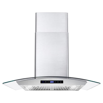 Cosmo 30" 380 CFM Convertible Wall Mount Range Hood with Glass Canopy and Digital Touch Controls, COS-668WRCS75