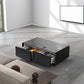 FORNO Evoluto  51" Smart Coffee Table – Dual Fridge Drawers, Bluetooth Audio, Wireless Charging, RGB Light in Black, FCTFR7006-51BLK
