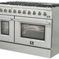 FORNO Appliance Package - 48" Gas Range, Range Hood, 36" Refrigerator, AP-FFSGS6244-48-16