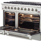 FORNO Appliance Package - 48 Inch Gas Range, 60 Inch Refrigerator, Microwave Drawer, Dishwasher, AP-FFSGS6244-48-7