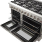 FORNO Appliance Package - 48 Inch Gas Range, Wall Mount Range Hood, Microwave Drawer, AP-FFSGS6244-48-3