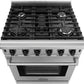 THOR Kitchen Package - 30" Gas Range, Range Hood, Refrigerator with Water and Ice Dispenser, Dishwasher, Wine Cooler, AP-LRG3001U-11