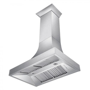 ZLINE 36" Designer Series Satin Stainless Steel Ducted Wall Range Hood, 8632S-36
