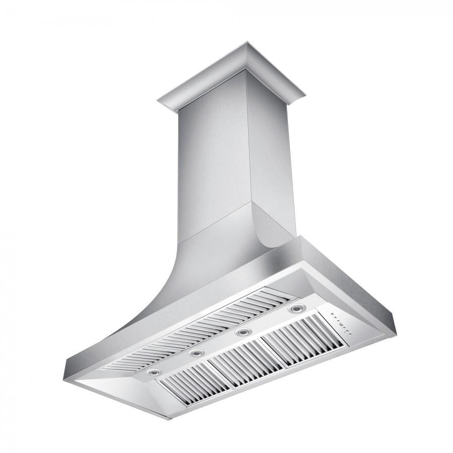 ZLINE 48" Designer Series Satin Stainless Steel Ducted Wall Range Hood, 8632S-48
