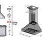 ZLINE 30" Ducted Satin Stainless Steel Wall Mount Range Hood with Blue Gloss Shell, 8654BG-30