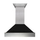 ZLINE 30 in. Dual Fuel Range in Satin Stainless Steel with Black Matte Door & 30 in. Range Hood Appliance Package, 2KP-RASBLMRH30