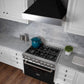 ZLINE 36" Ducted Satin Stainless Steel Wall Mount Range Hood with Black Matte Shell, 8654BLM-36