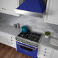 ZLINE 30" Ducted Satin Stainless Steel Wall Mount Range Hood with Blue Matte Shell, 8654BM-30
