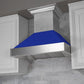 ZLINE Appliance Package - 48" Dual Fuel Range with Blue Matte Door and Convertible Vent Range Hood in Satin Stainless Steel, 2KP-RASBMRH48
