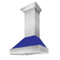 ZLINE Appliance Package - 36" Dual Fuel Range with Blue Matte Door and Convertible Vent Range Hood in Satin Stainless Steel, 2KP-RASBMRH36