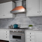 ZLINE 30" Ducted Satin Stainless Steel Wall Mount Range Hood with Copper Shell, 8654C-30