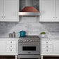 ZLINE 30" Ducted Satin Stainless Steel Wall Mount Range Hood with Hand-Hammered Copper Shell, 8654HH-30