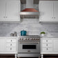 ZLINE 36" Ducted Satin Stainless Steel Wall Mount Range Hood with Hand-Hammered Copper Shell, 8654HH-36