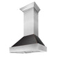 ZLINE 30" Ducted Satin Stainless Steel Wall Mount Range Hood with Oil Rubbed Bronze Shell, 8654ORB-30