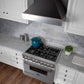 ZLINE 36" Ducted Satin Stainless Steel Wall Mount Range Hood with Oil Rubbed Bronze Shell, 8654ORB-36