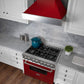 ZLINE 30" Ducted Satin Stainless Steel Wall Mount Range Hood with Red Gloss Shell, 8654RG-30
